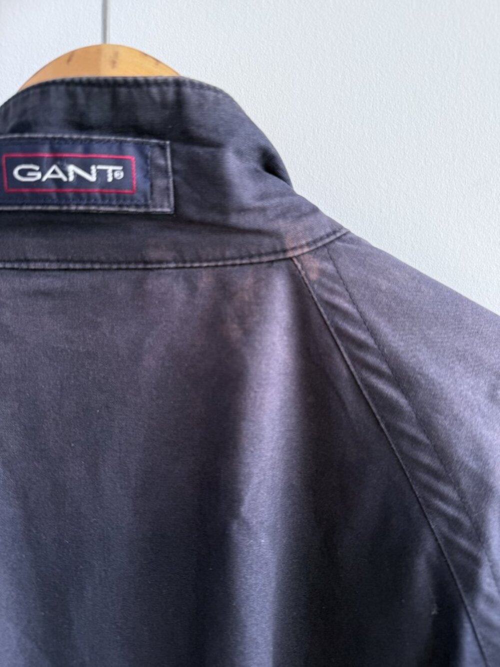 Gant Harrington Jacket Navy Cotton Tartan Plaid Lined Vintage 90s Bomber XL - Picture 9 of 10